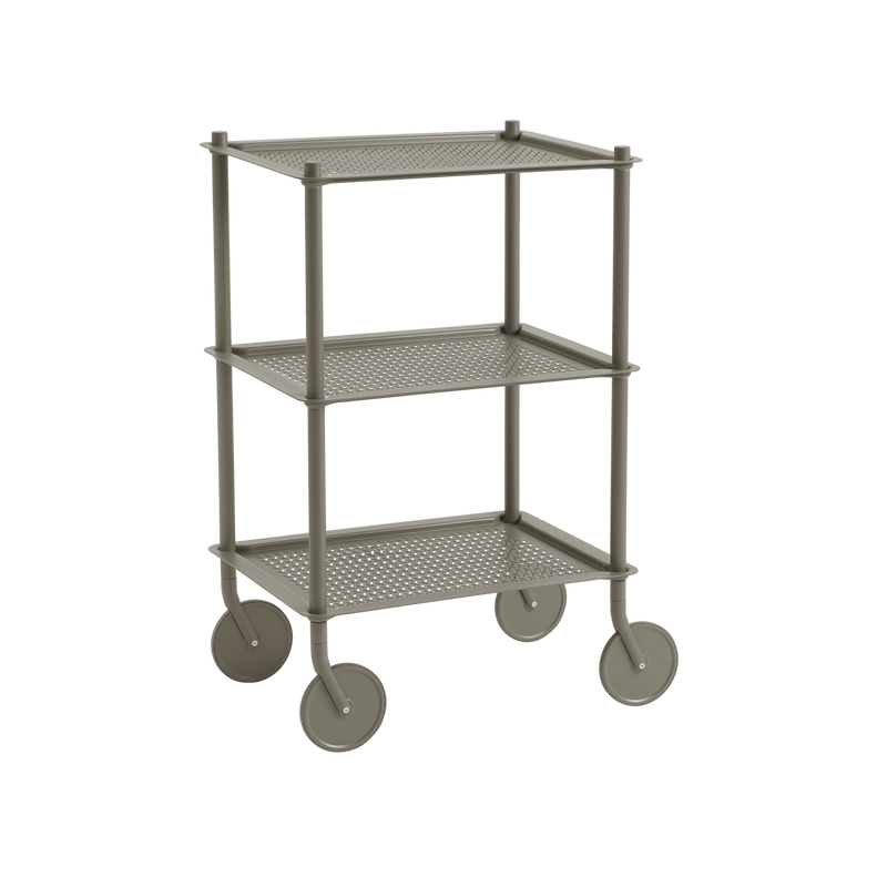 Flow Trolley - 3 Layer - Muuto - Trolleys + Carts - Blue - Grey - HORNE