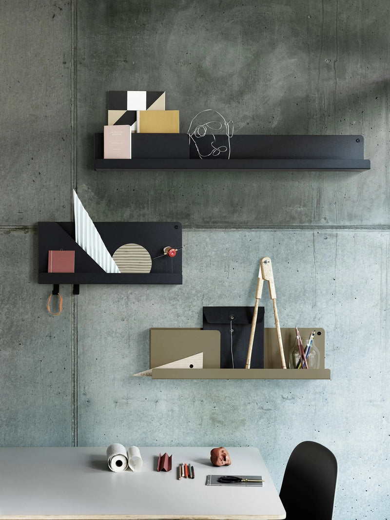 Folded Platform Shelf - Muuto Shelving - Black - HORNE