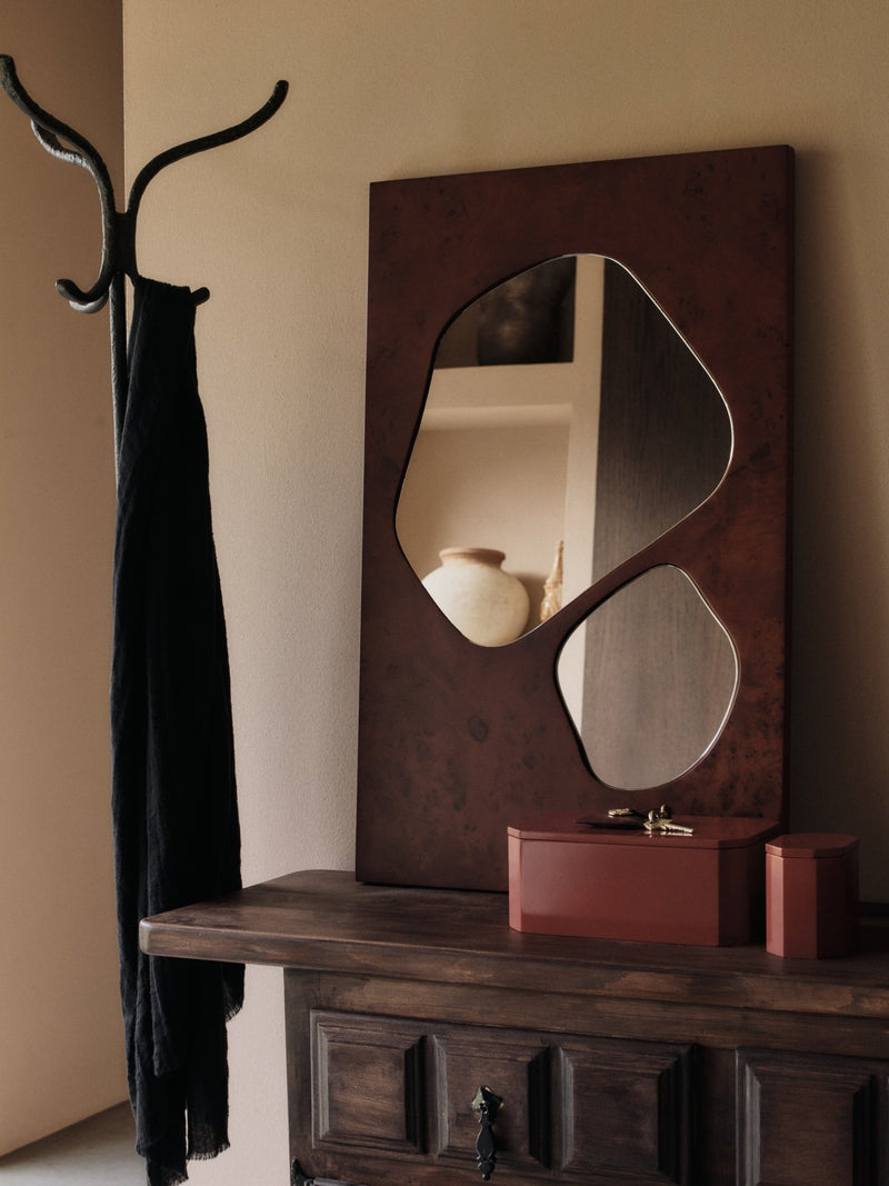 Folia Mirror - 82 - Ferm Living Mirrors - Dark Stained Burl - HORNE