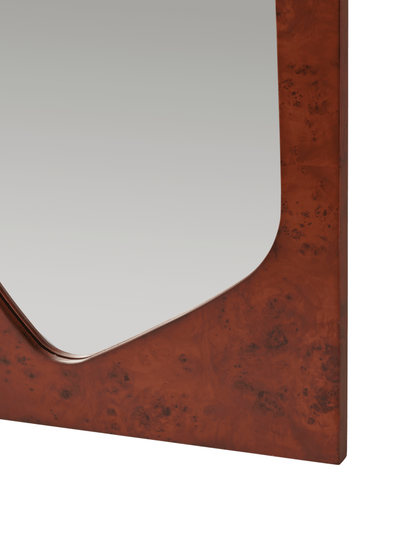 Folia Mirror - H135 - Ferm Living Mirrors - Dark Stained Burl - HORNE