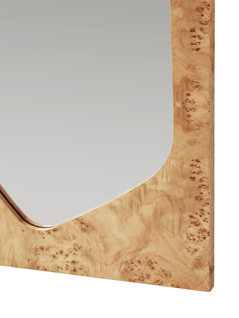 Folia Mirror - H135 - Ferm Living Mirrors - Dark Stained Burl - HORNE