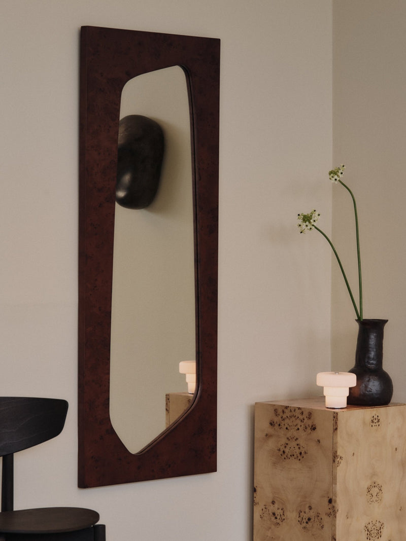 Folia Mirror - H135 - Ferm Living Mirrors - Dark Stained Burl - HORNE