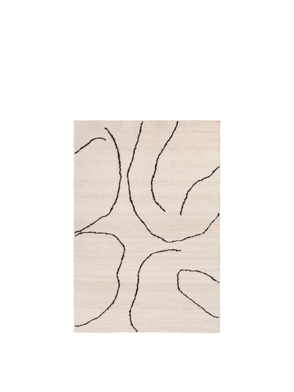 Gesso Jute Rug - Ferm Living Rugs - 78" x 55" - Off - White/Dark Fig - HORNE