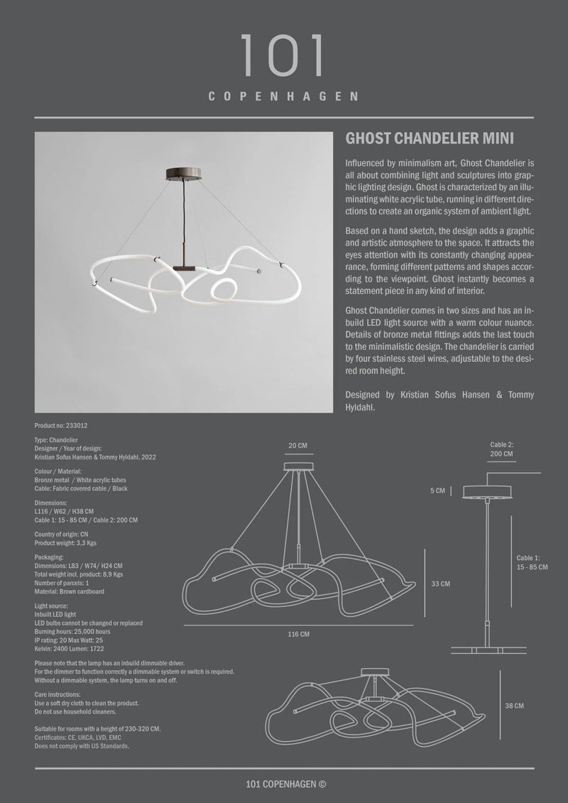 Ghost Chandelier - 101 Copenhagen Lighting - Big - Burned Black - HORNE