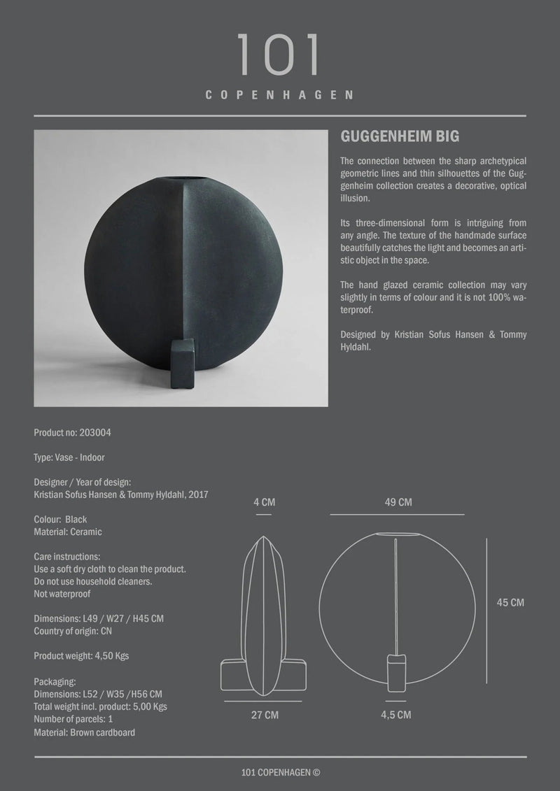 Guggenheim Vase - 101 Copenhagen Vases - Big - Dark Grey - HORNE