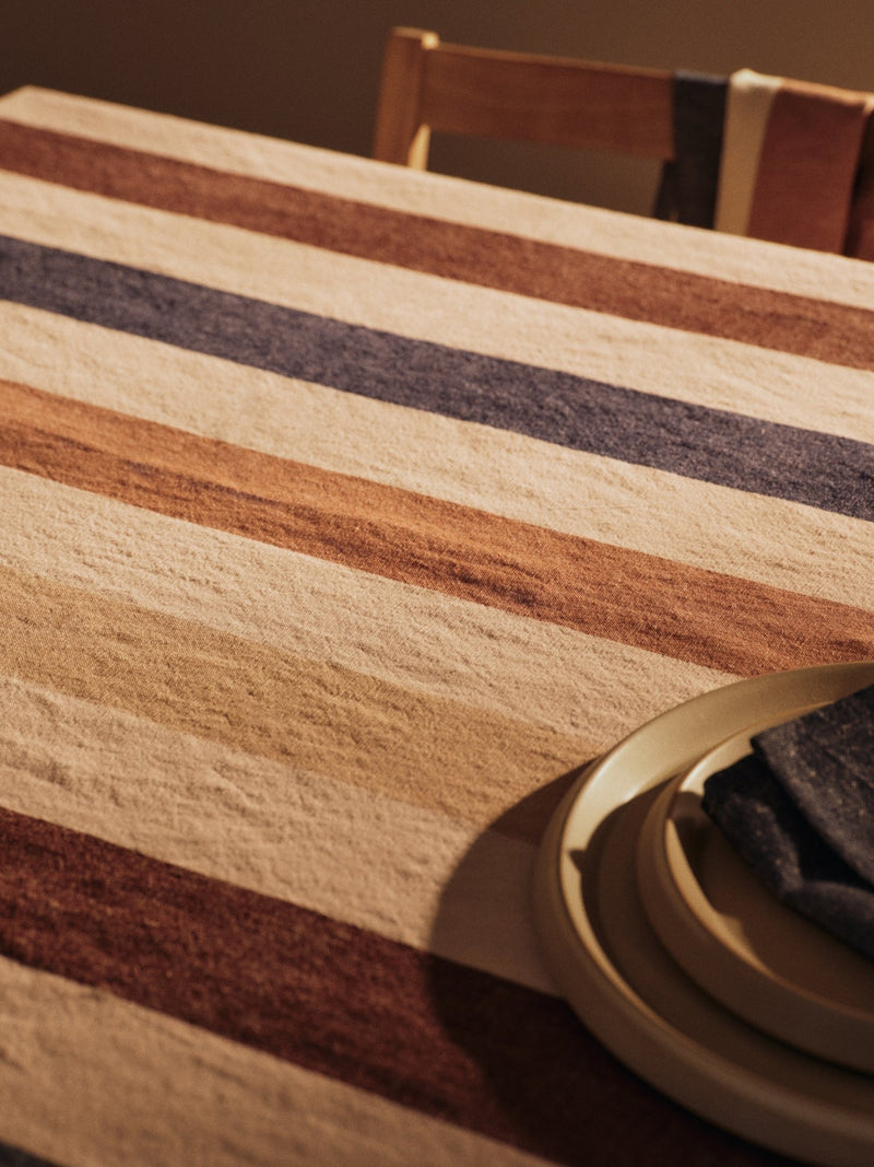 Hale Tablecloth - Ferm Living Kitchen & Dining - Cashmere/Mocha/Indigo Blue - HORNE