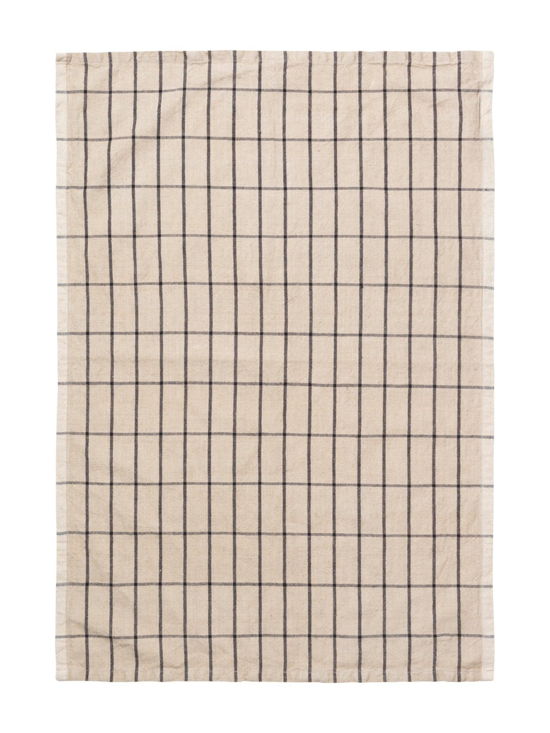 Hale Tea Towel - Ferm Living Kitchen & Dining - Sand/Black - HORNE