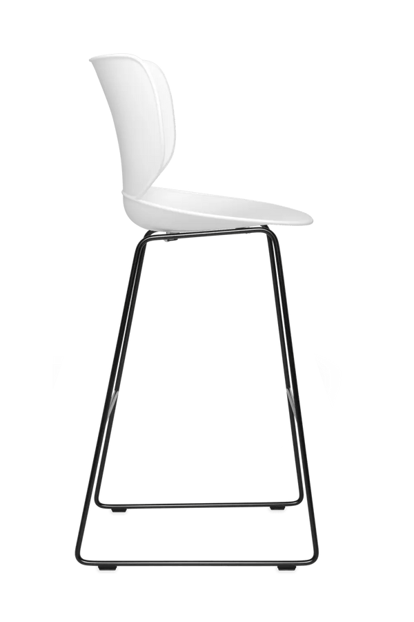 Hana Bar Stool Un - Upholstered Set of 2 - Moooi Stools + Benches + Ottomans - Black - Black - High - HORNE