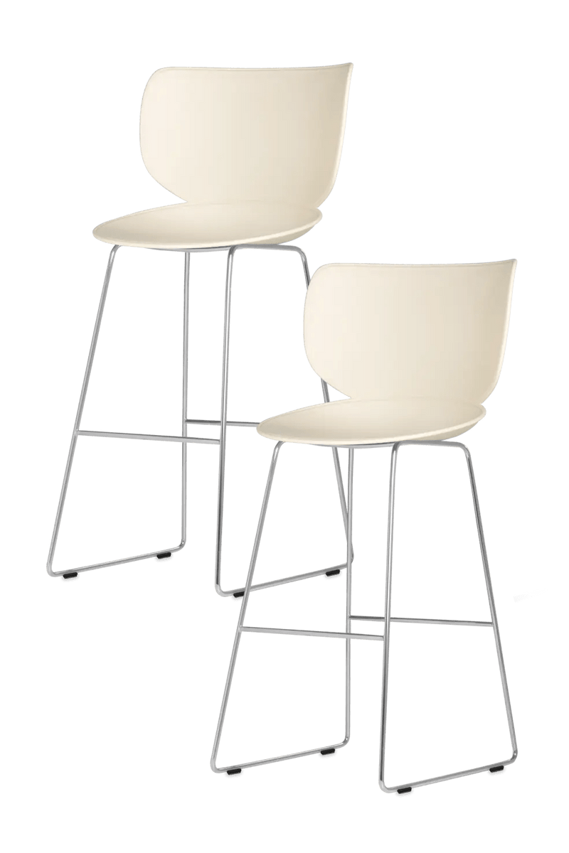 Hana Bar Stool Un - Upholstered Set of 2 - Moooi Stools + Benches + Ottomans - Black - Black - High - HORNE