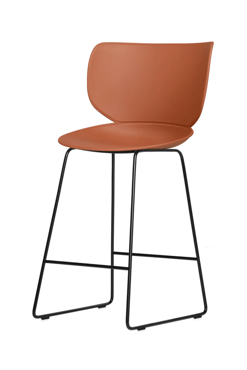 Hana Bar Stool Un - Upholstered Set of 2 - Moooi Stools + Benches + Ottomans - Black - Black - High - HORNE