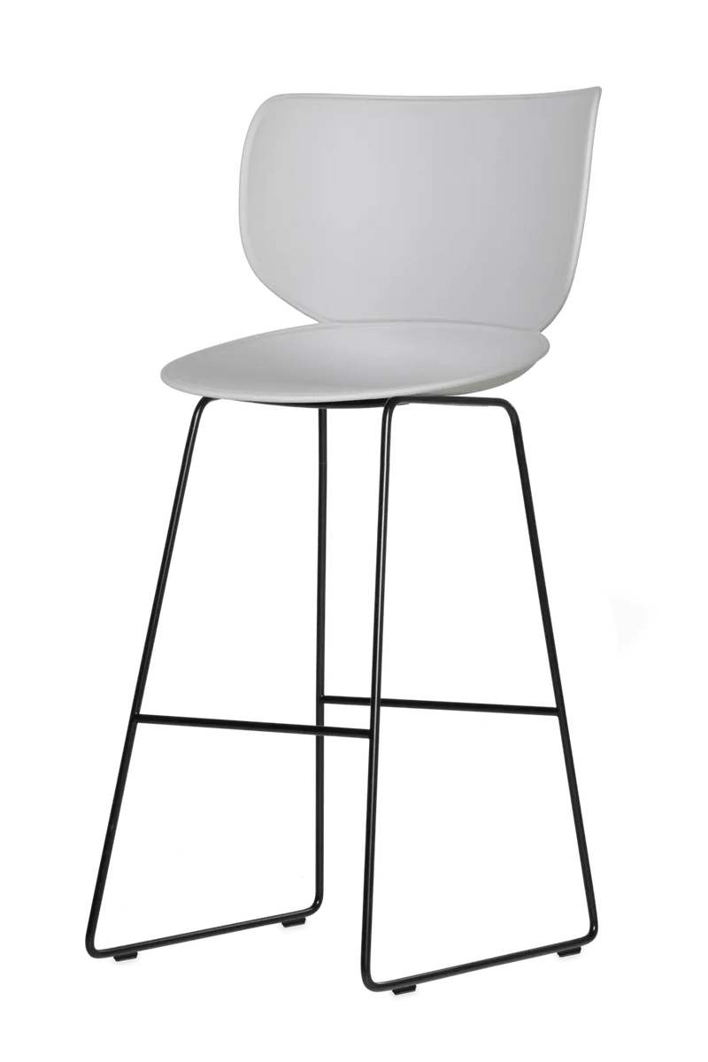 Hana Bar Stool Un - Upholstered Set of 2 - Moooi Stools + Benches + Ottomans - Black - Black - High - HORNE
