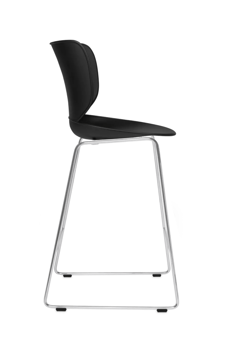 Hana Bar Stool Un - Upholstered Set of 2 - Moooi Stools + Benches + Ottomans - Black - Black - High - HORNE