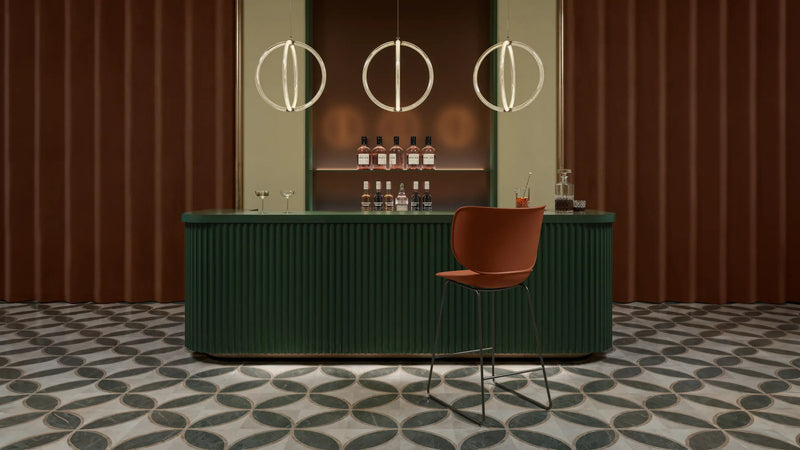 Hana Bar Stool Un - Upholstered Set of 2 - Moooi Stools + Benches + Ottomans - Black - Black - High - HORNE