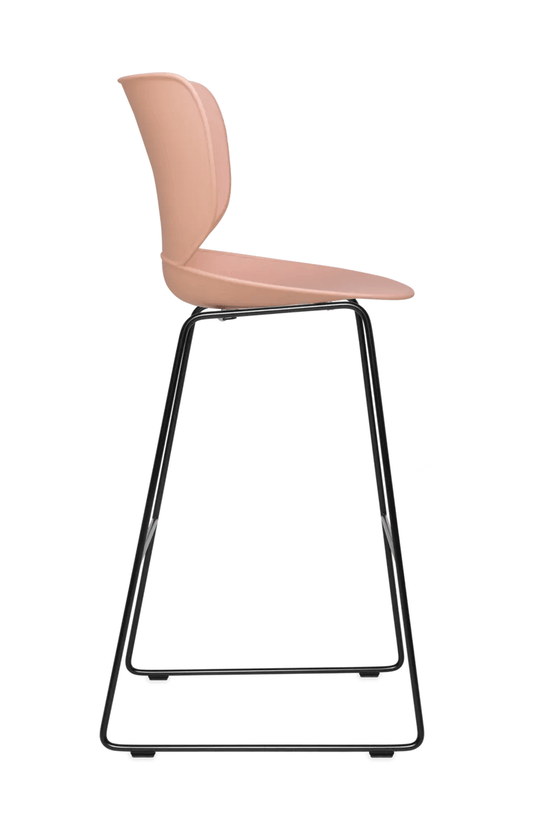 Hana Bar Stool Un - Upholstered Set of 2 - Moooi Stools + Benches + Ottomans - Black - Black - High - HORNE