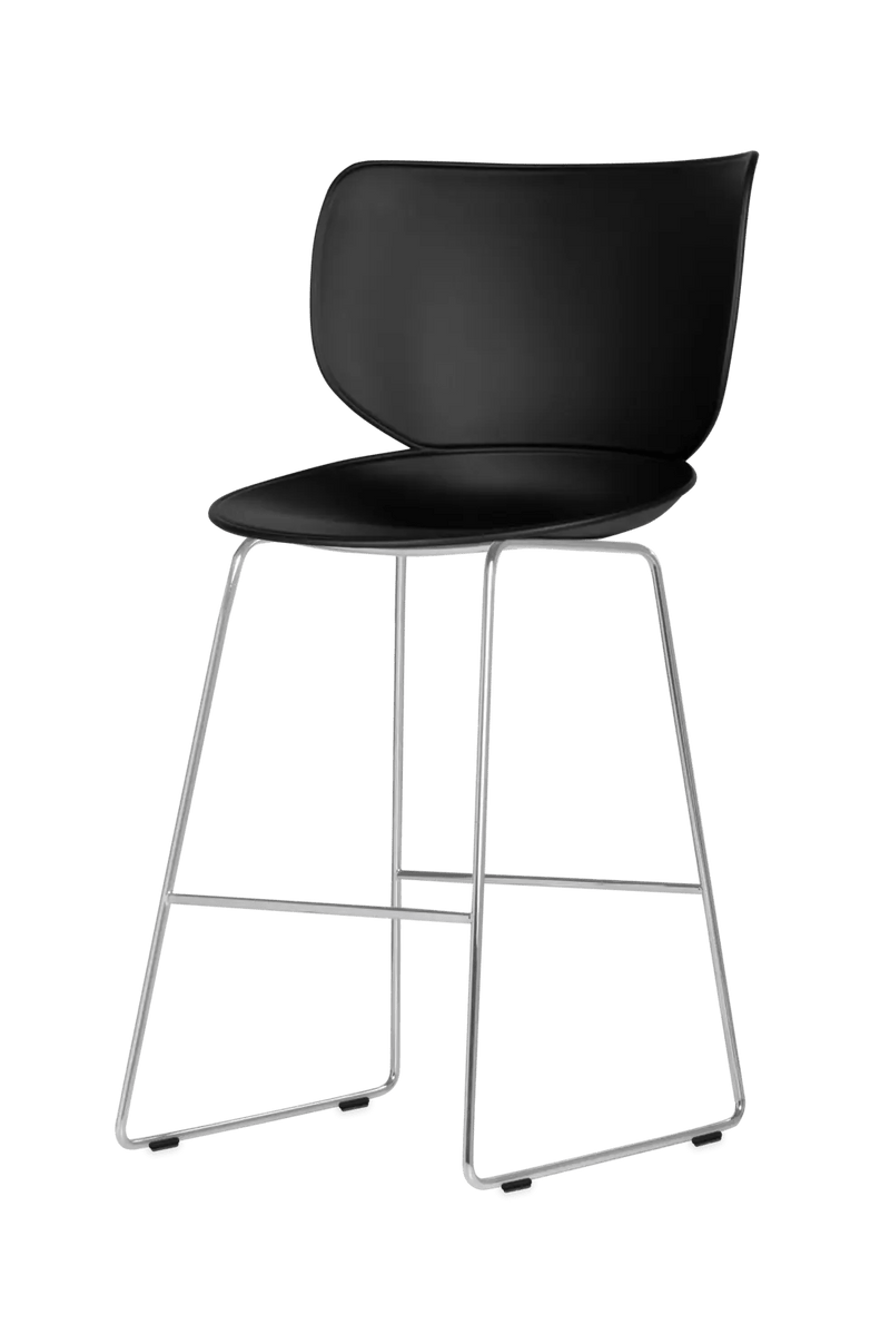 Hana Bar Stool Un - Upholstered Set of 2 - Moooi Stools + Benches + Ottomans - Black - Black - High - HORNE