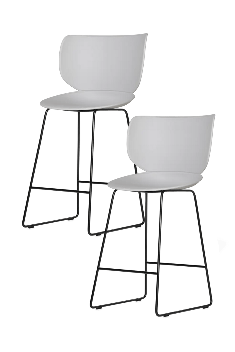 Hana Bar Stool Un - Upholstered Set of 2 - Moooi Stools + Benches + Ottomans - Black - Black - High - HORNE