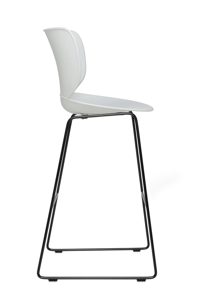 Hana Bar Stool Un - Upholstered Set of 2 - Moooi Stools + Benches + Ottomans - Black - Black - High - HORNE