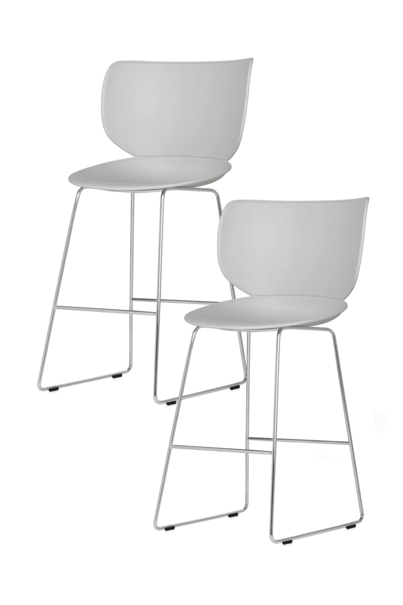 Hana Bar Stool Un - Upholstered Set of 2 - Moooi Stools + Benches + Ottomans - Black - Black - High - HORNE