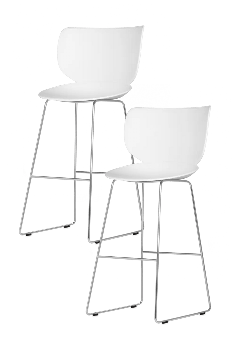 Hana Bar Stool Un - Upholstered Set of 2 - Moooi Stools + Benches + Ottomans - Black - Black - High - HORNE