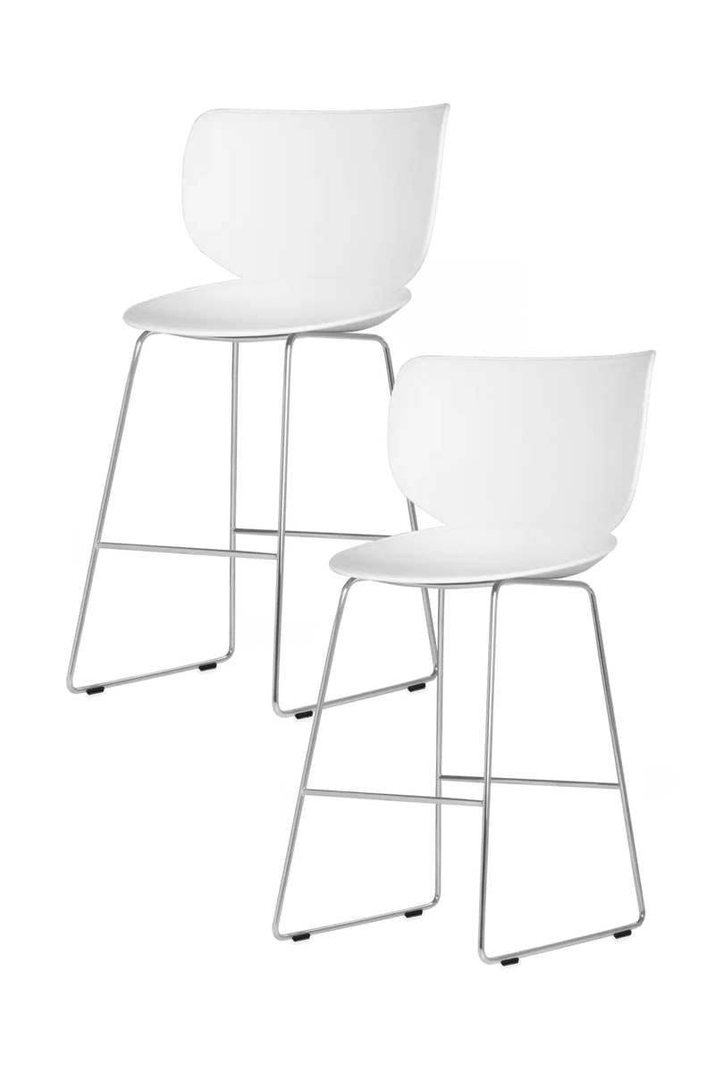 Hana Bar Stool Un - Upholstered Set of 2 - Moooi Stools + Benches + Ottomans - Black - Black - High - HORNE