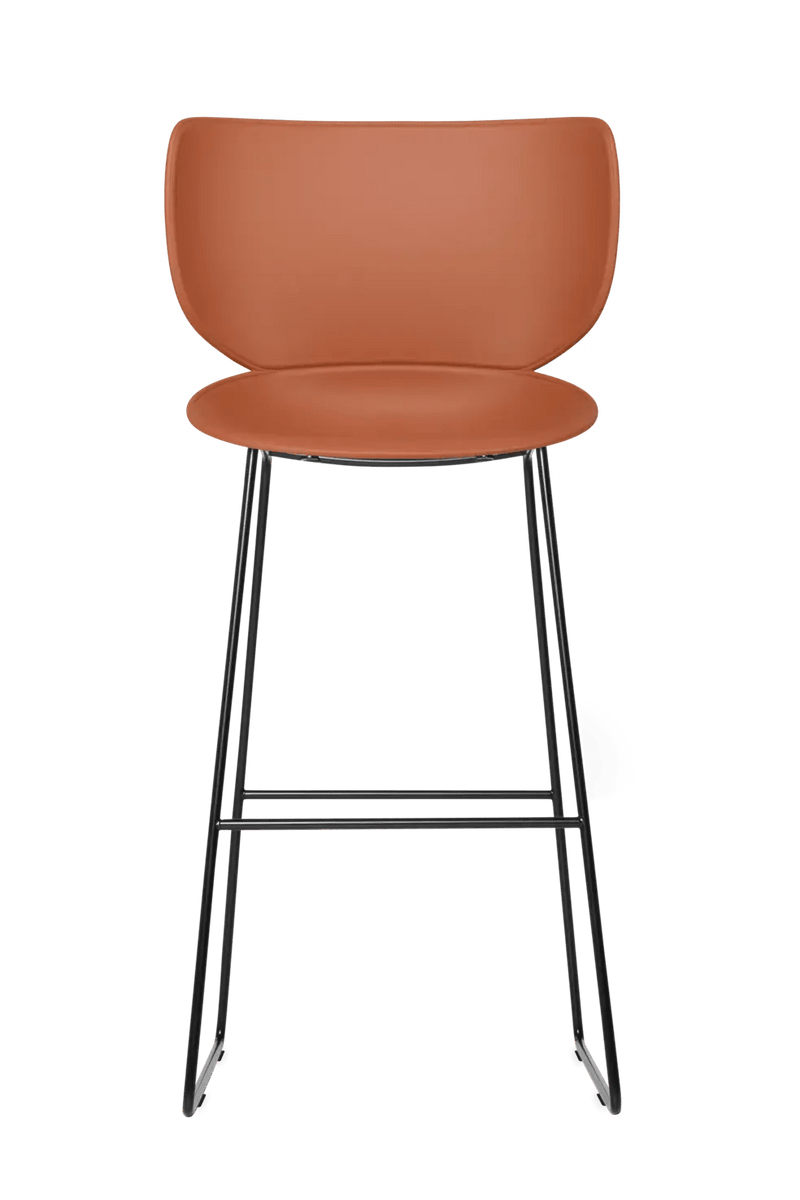 Hana Bar Stool Un - Upholstered Set of 2 - Moooi Stools + Benches + Ottomans - Black - Black - High - HORNE