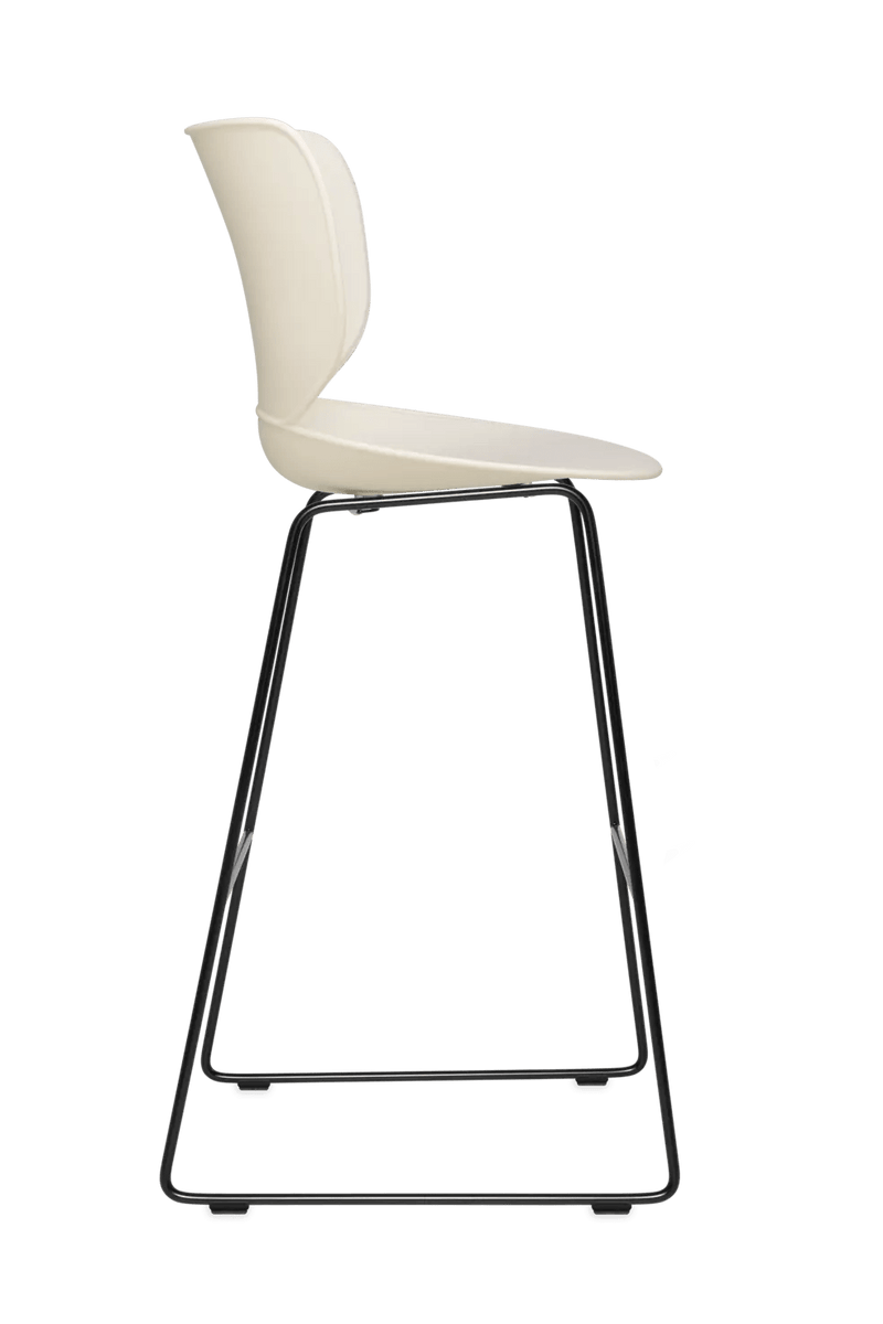 Hana Bar Stool Un - Upholstered Set of 2 - Moooi Stools + Benches + Ottomans - Black - Black - High - HORNE