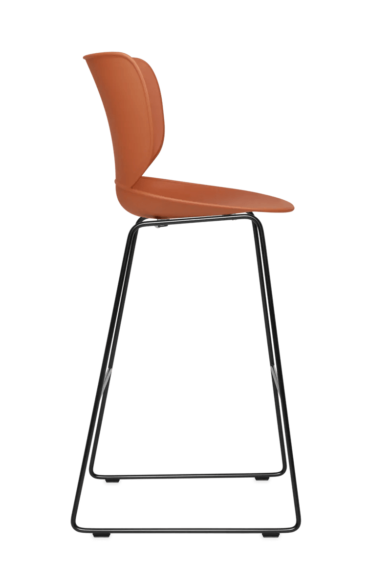 Hana Bar Stool Un - Upholstered Set of 2 - Moooi Stools + Benches + Ottomans - Black - Black - High - HORNE