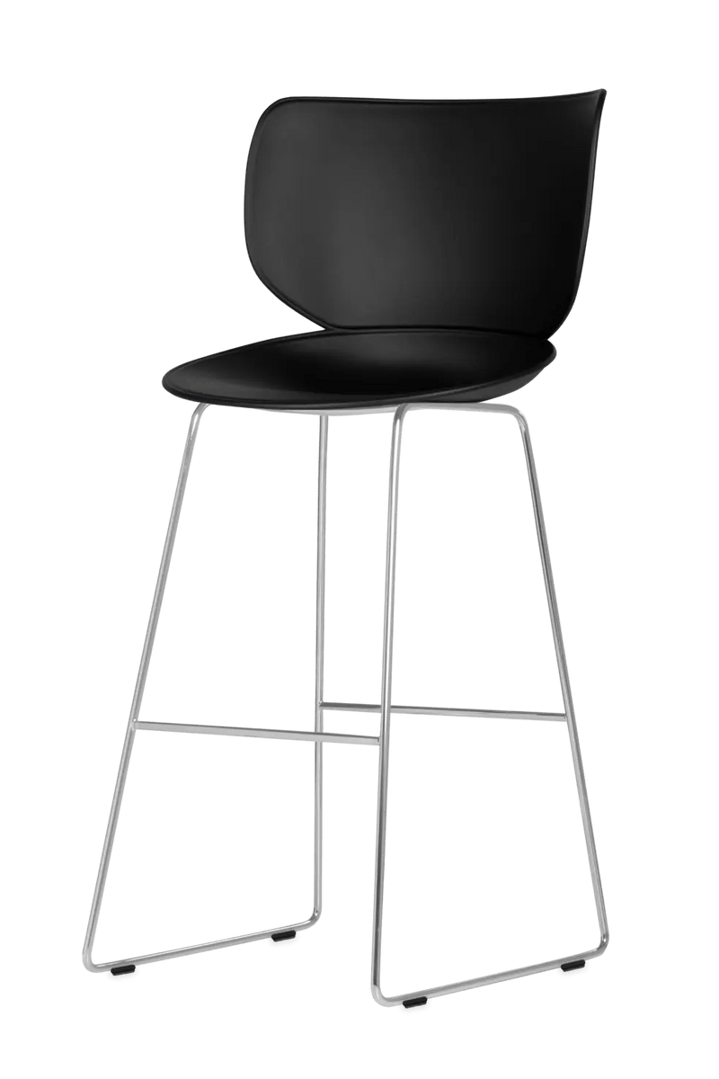 Hana Bar Stool Un - Upholstered Set of 2 - Moooi Stools + Benches + Ottomans - Black - Black - High - HORNE