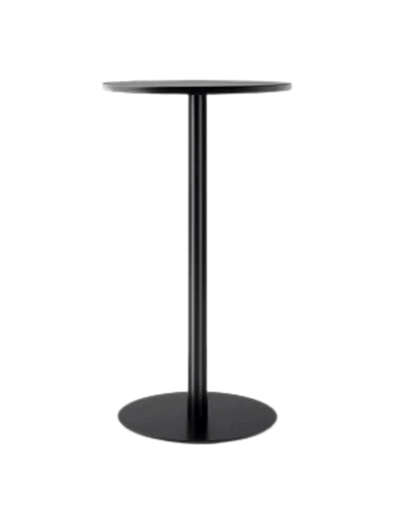 Harbour Column Bar Table - Audo Copenhagen Tables + Desks - Round base - 27.6 × 23.6 in - Black Oak - HORNE
