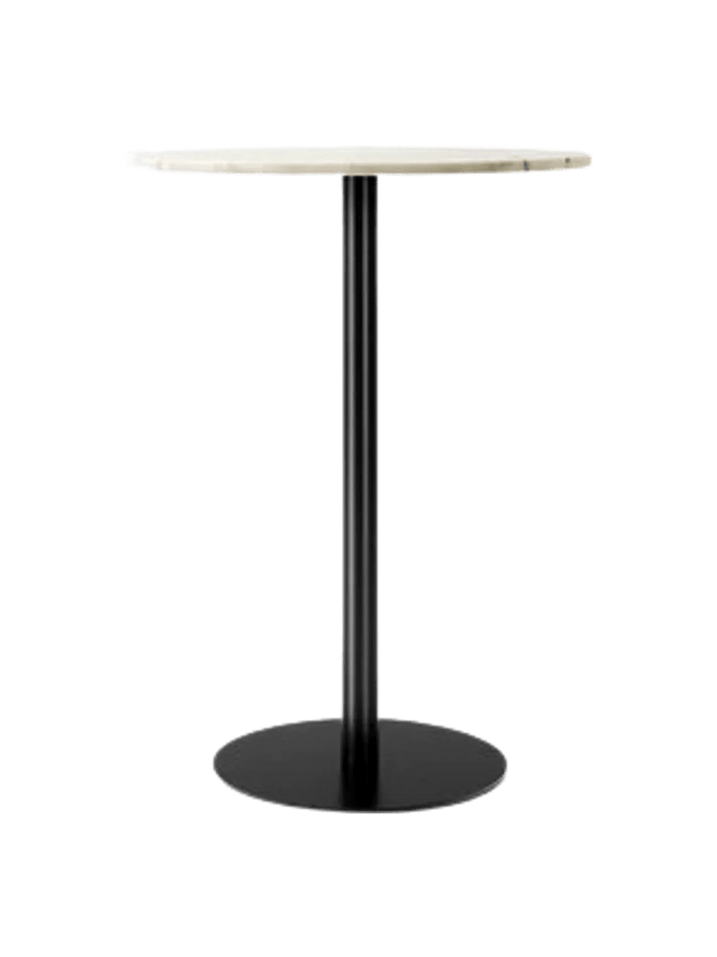 Harbour Column Bar Table - Audo Copenhagen Tables + Desks - Round base - 27.6 × 23.6 in - Black Oak - HORNE