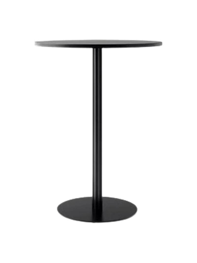 Harbour Column Bar Table - Audo Copenhagen Tables + Desks - Round base - 27.6 × 23.6 in - Black Oak - HORNE