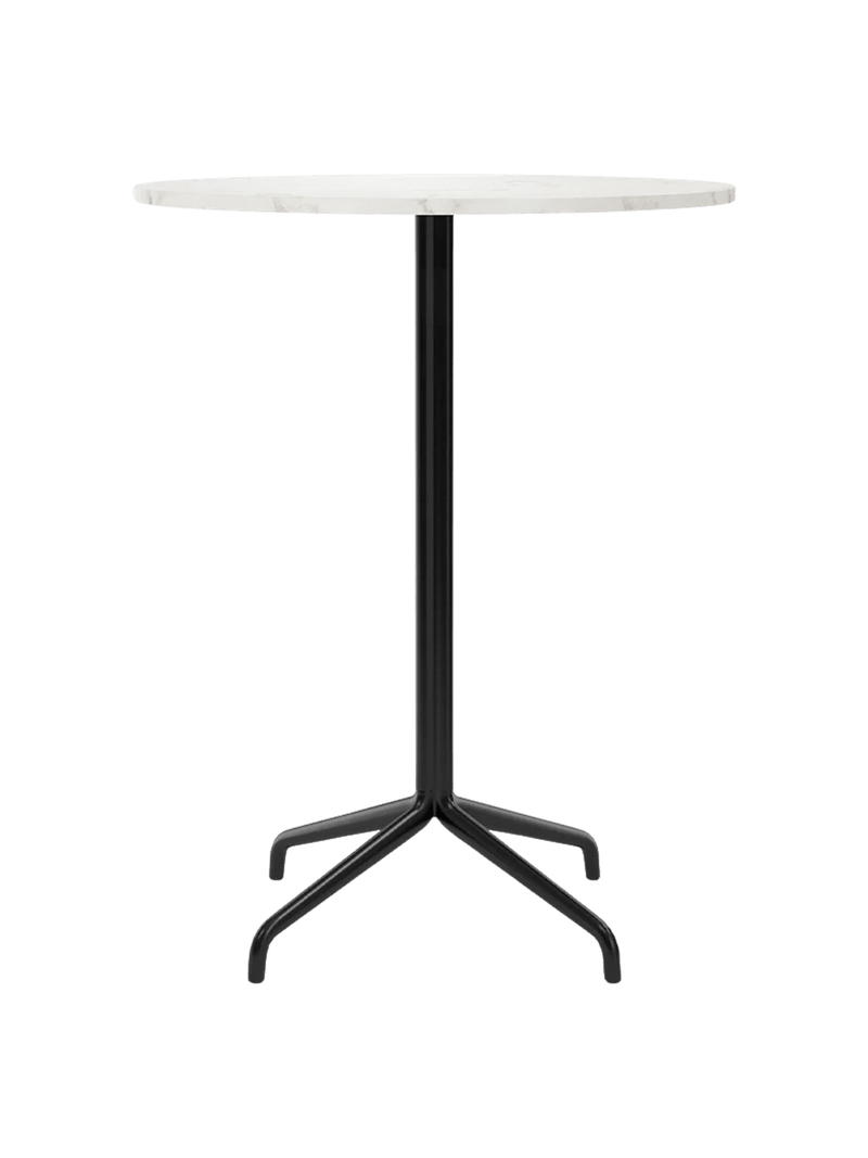 Harbour Column Bar Table - Audo Copenhagen Tables + Desks - Round base - 27.6 × 23.6 in - Black Oak - HORNE