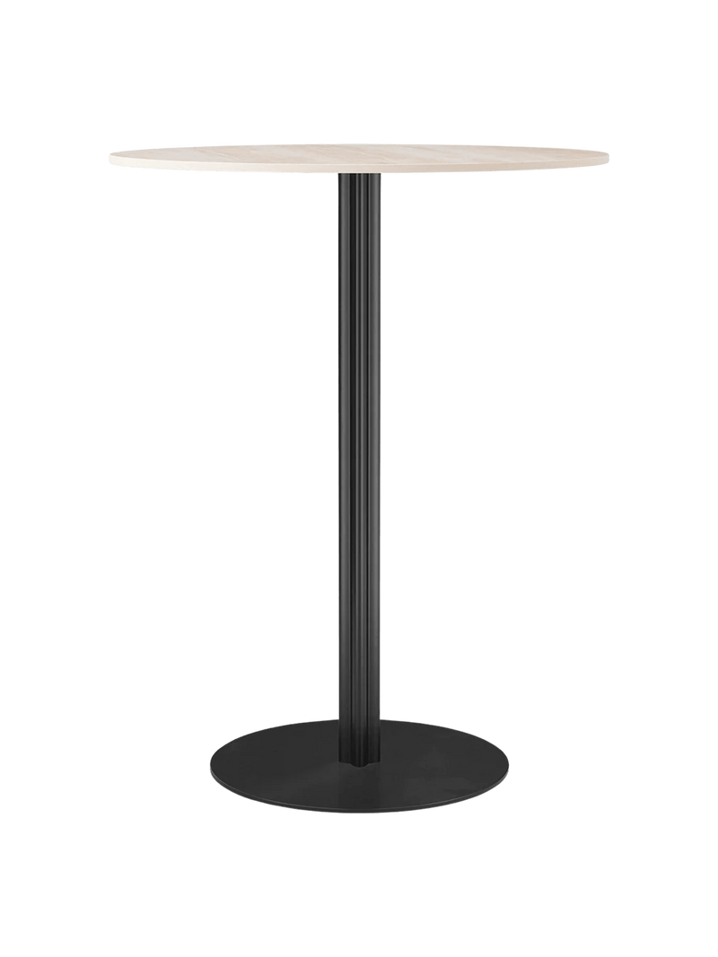 Harbour Column Counter Table - Audo Copenhagen Tables + Desks - Round base - 27.6 × 23.6 in - Black Oak - HORNE