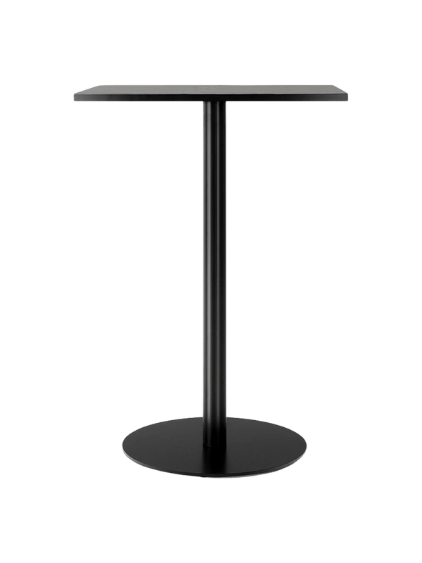 Harbour Column Counter Table - Audo Copenhagen Tables + Desks - Round base - 27.6 × 23.6 in - Black Oak - HORNE