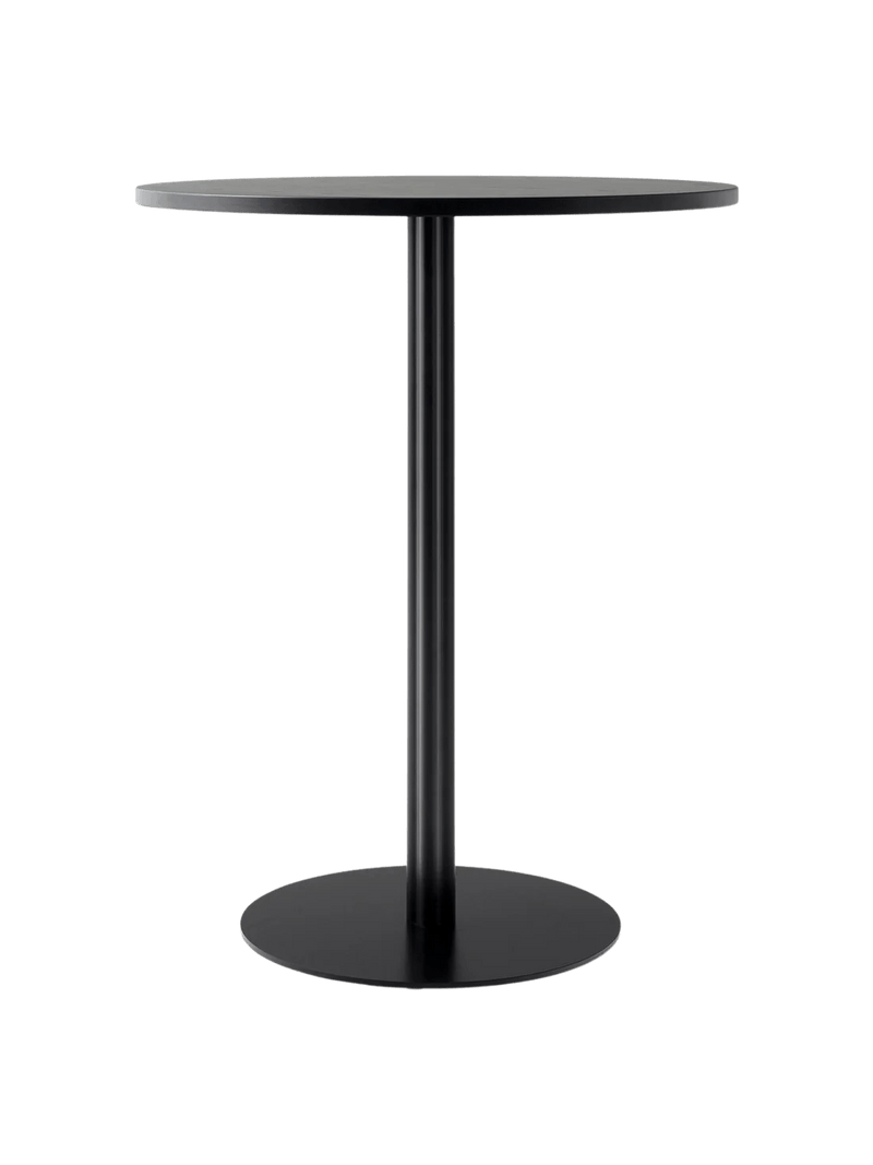 Harbour Column Counter Table - Audo Copenhagen Tables + Desks - Round base - 27.6 × 23.6 in - Black Oak - HORNE