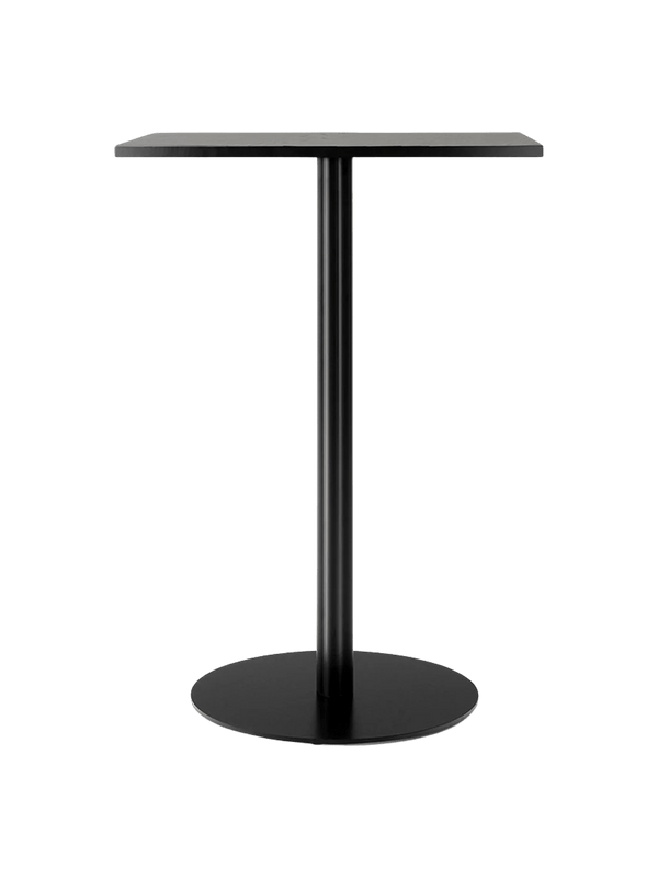 Harbour Column Counter Table - Audo Copenhagen Tables + Desks - Round base - 27.6 × 23.6 in - Linoleum Charcoal - HORNE