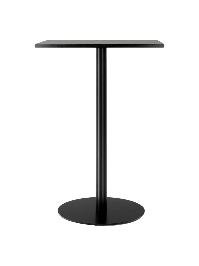 Harbour Column Counter Table - Audo Copenhagen Tables + Desks - Round base - 27.6 × 23.6 in - Black Oak - HORNE