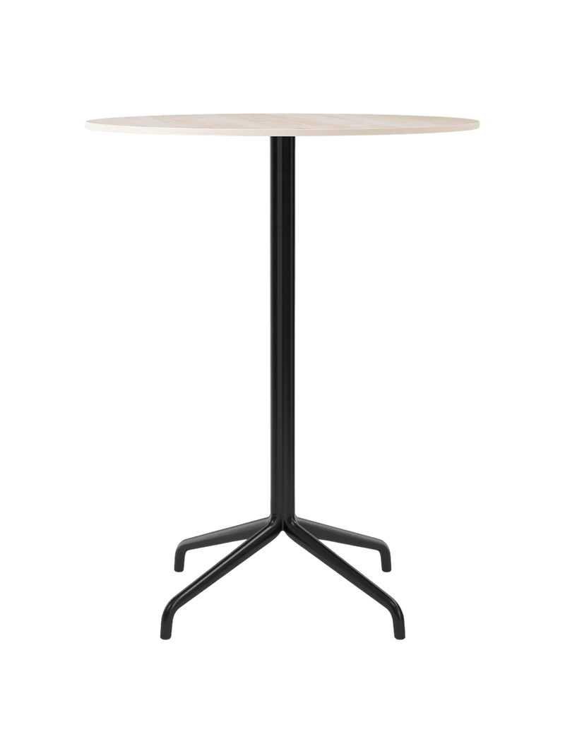 Harbour Column Counter Table - Audo Copenhagen Tables + Desks - Round base - 27.6 × 23.6 in - Black Oak - HORNE