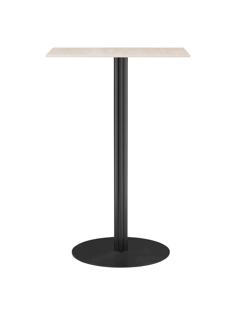 Harbour Column Counter Table - Audo Copenhagen Tables + Desks - Round base - 27.6 × 23.6 in - Black Oak - HORNE