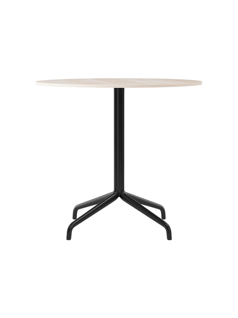Harbour Column Dining Table - Audo Copenhagen Tables + Desks - Star base - Ø: 23.6 in - Black Oak - HORNE