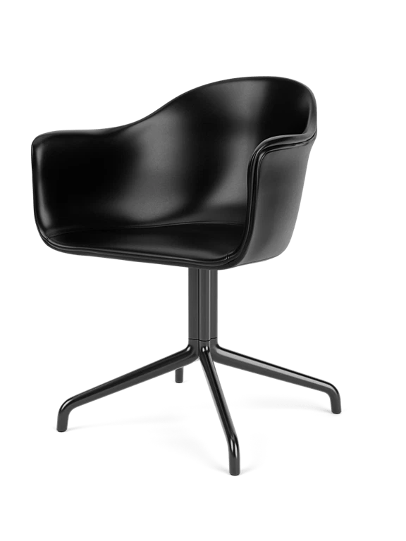 Harbour Dining Chair - Star Base - Audo Copenhagen Chairs - Dakar 0311 - Black - With Swivel - HORNE