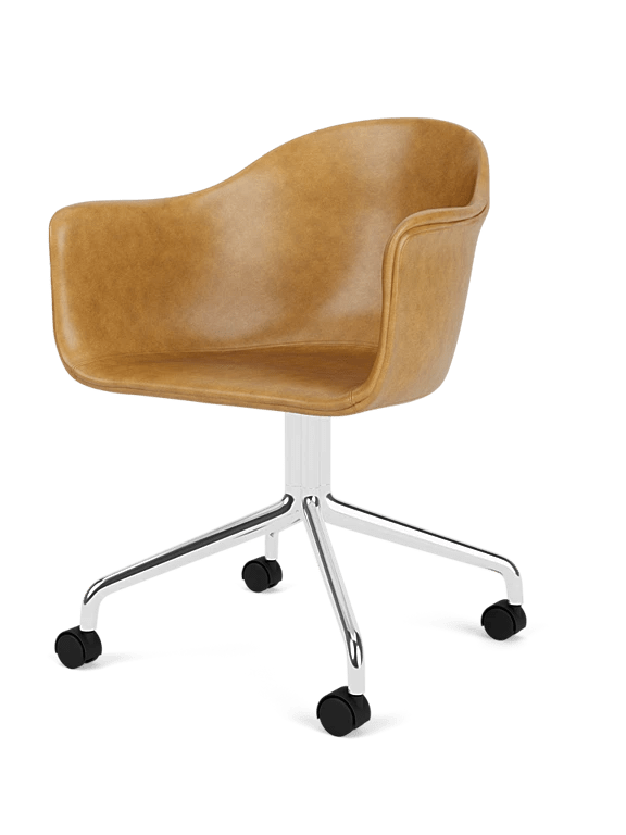 Harbour Dining Chair - Star Base w/Casters - Audo Copenhagen Chairs - Dakar 0311 - Black - HORNE