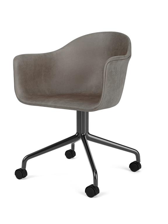 Harbour Dining Chair - Star Base w/Casters - Audo Copenhagen Chairs - Dakar 0311 - Black - HORNE