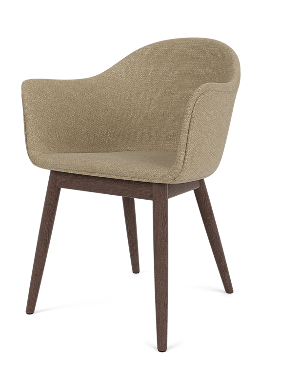 Harbour Dining Chair - Wooden Base - Audo Copenhagen Chairs - Audo Bouclé 02 - Dark Stained Oak - HORNE