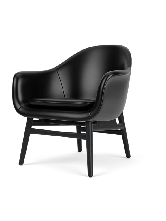 Harbour Lounge Chair - Audo Copenhagen Chairs - Black Painted Oak - Dakar 0842 - HORNE