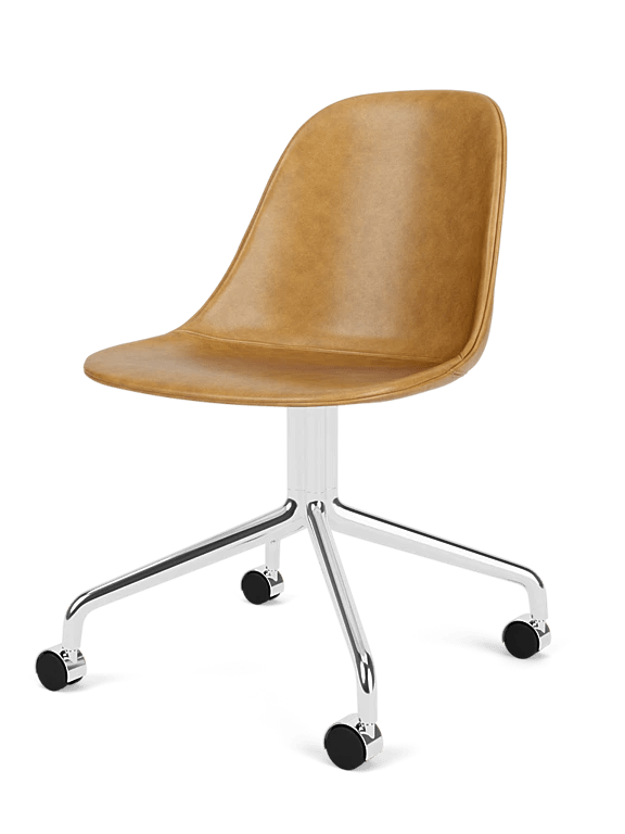 Harbour Side Chair - Dining Height - Leather - Audo Copenhagen Chairs - Return - Aluminium Polished - Dakar 0250 - HORNE