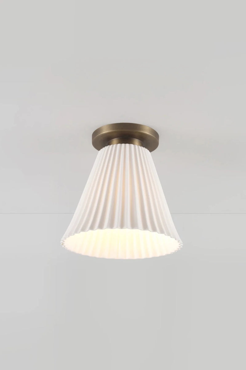 Hector Large Pleat Ceiling Light - Original BTC Floor Lamps - Antique Brass - HORNE