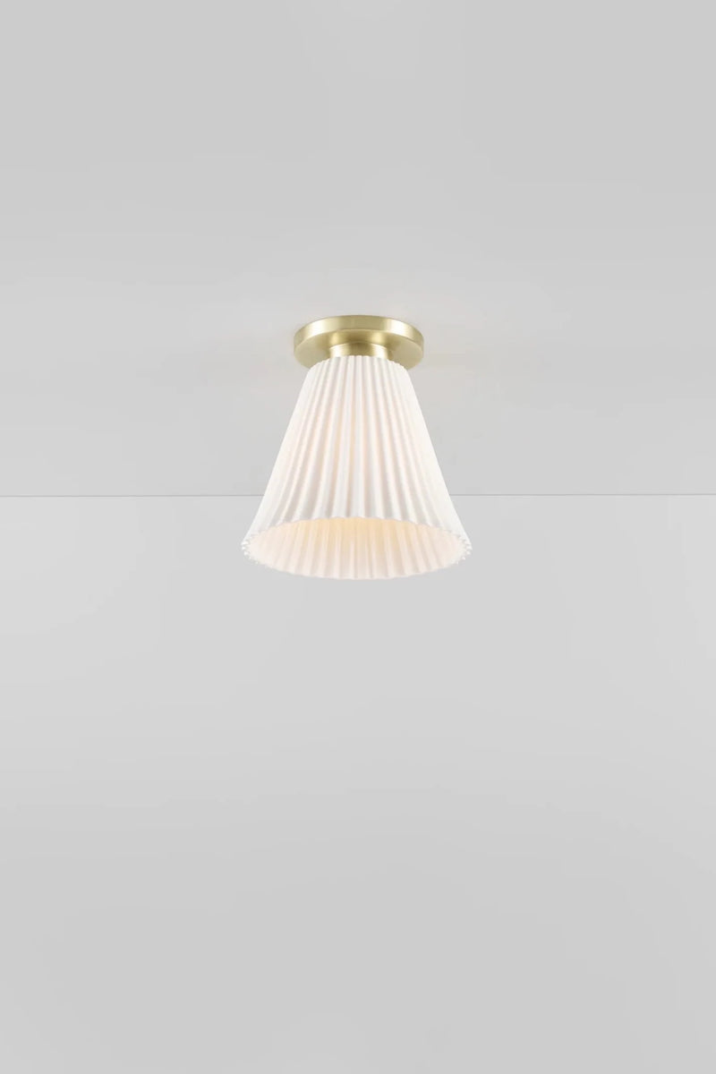 Hector Large Pleat Ceiling Light - Original BTC Floor Lamps - Antique Brass - HORNE
