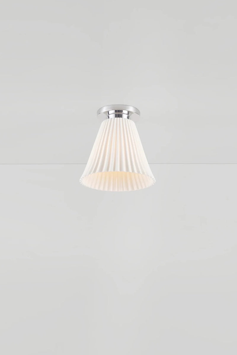 Hector Large Pleat Ceiling Light - Original BTC Floor Lamps - Antique Brass - HORNE