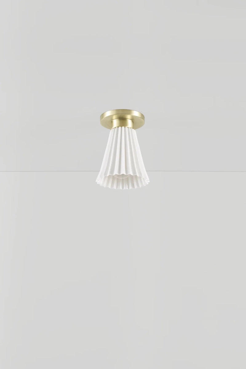 Hector Pleat Medium Ceiling Light - Original BTC Floor Lamps - Antique Brass - HORNE